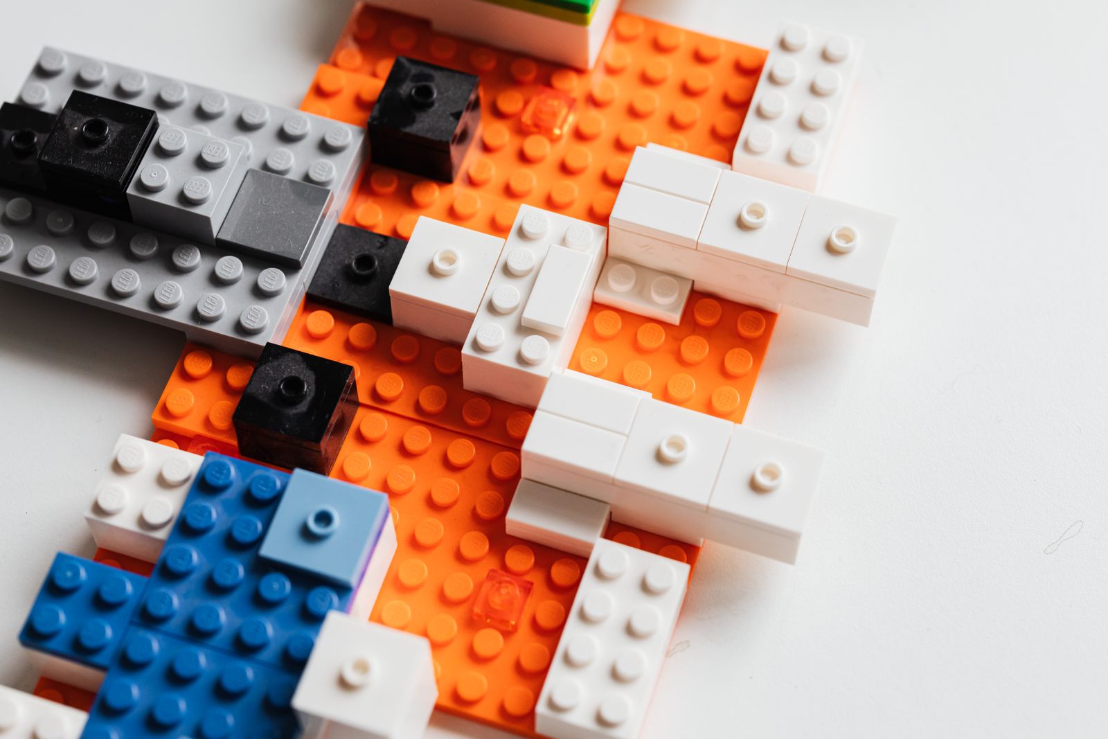 Close-up of colorful plastic building blocks