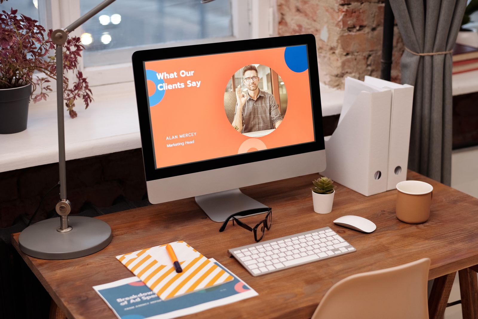 A simple home office workspace with a desk where a walking pad could fit